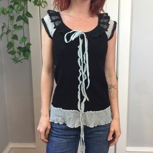 James Coviello Anna Sui Mesh Runway Shirt Top